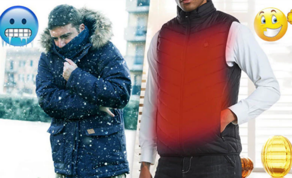 winter with and without Alpha Heated Vest